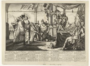 İnsan kavgalarından kazanç sağlayan hukuk mesleğinin karikatürü, 1687 İlgi alanı Weerelts / L