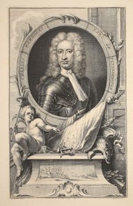 Peterborough Kontu Charles Mordaunt'un portresi, 'Büyük Britanya'nın Şanlı Kişilerinin Başkanları'ndan bir çizim, pub. Knapton, Londra 1742 tarafından by Jacobus Houbraken