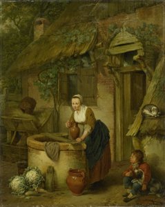 Kuyudan Su Çeken Kadın by Jacobus Johannes Lauwers