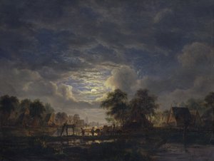 Kanaldaki Köy, 1840 by Jacobus Theodorus Abels