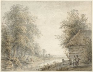 Orman zumunda bir kanalda çiftçinin ahırı by Jacobus Versteegen
