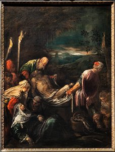 İsa'nın cesedinin gömülmesi, yaklaşık 1580 (tuval üzerine yağlı boya) by Jacopo (1510-92) Bassano