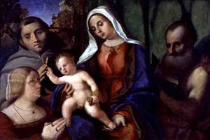 Donörlü Sacra Conversazione (panelde yağ)