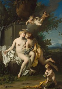 Flora ve Zephyr, c.1730 (tuval üzerine yağlı boya) by Jacopo Amigoni
