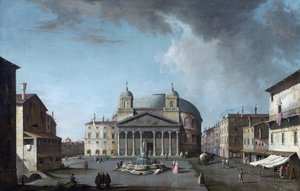 Roma par Fabris, Jacopo (1689-1761) içinde Pantheon görünümü. Tuval üzerine yağlı boya, ebat : 73x112,4, , Özel Koleksiyon by Jacopo Fabris