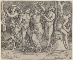 Bacchus ve Görevlileri by Jacopo Francia
