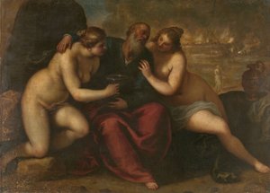 Lut ve Kızları by Jacopo Il Giovane Palma