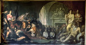 Cosimo I de Medici, Papa Pius V#39;i kabul ediyor by Jacopo Ligozzi