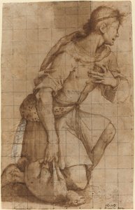 diz çökmüş çoban by Jacopo Ligozzi