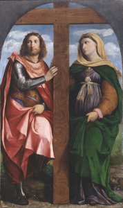 Haçın Yüceltilmesi. Azizler Büyük Konstantin ve Helena, 1520-1522.