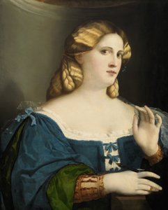 Mavi Elbiseli Genç Kadın, Yelpazeli, 1512-1514