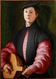 Bir lavtacının portresi, c. 1528-1529 (ahşap üzerine yağlı boya) by Jacopo Pontormo