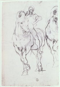 Çölde Susuzluklarını Söndüren İsrailliler İçin Bir Süvarinin İncelenmesi (tebeşir) by Jacopo Pontormo