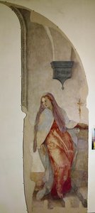 Müjde, Bakire detayı (Fresco by Jacopo Pontormo