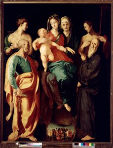 Aziz Anne ve dört aziz ile bakire ve çocuk (Resim by Jacopo Pontormo