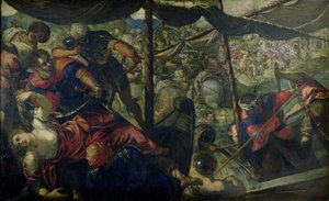 Türkler ve Hıristiyanlar arasındaki savaş, c.158889 by Jacopo Robusti Tintoretto