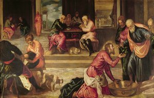 Mesih Öğrencilerinin Ayaklarını Yıkadı by Jacopo Robusti Tintoretto
