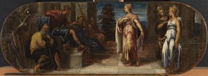Ester ve Ahaşveroş veya Süleyman ve Saba Kraliçesi, 1545 by Jacopo Robusti Tintoretto