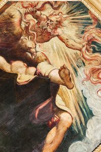 Jüpiter tarafından yakılan Semele, c.1541 (tuval üzerine yağlı boya) (ayrıca bkz. 3664213) by Jacopo Robusti Tintoretto