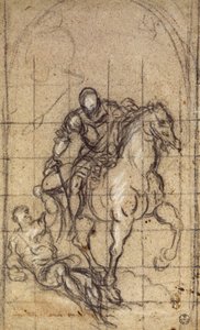 Tintoretto (1519-1594) olarak bilinen Jacopo Robusti tarafından San Martino çalışması, çizim by Jacopo Robusti Tintoretto