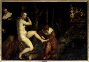 Suzanne banyoda Resim Jacopo Robusti dit Le Tintoret (Il Tintoretto) (1518-1594) 16. yüzyıl Güneşi. 1,67x2,38 m Paris, Louvre Müzesi by Jacopo Robusti Tintoretto