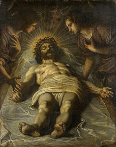 İki Melekli Ölü İsa by Jacopo Robusti Tintoretto