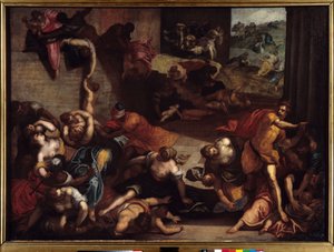 Masum Resim Katliamı Jacopo Robusti dit le Tintoret veya Il Tintoretto (1518-1594) 16. yüzyıl Güneşi. 1.34x1.86 m Rennes, Güzel Sanatlar Müzesi. by Jacopo Robusti Tintoretto