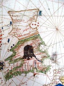 İngiltere, Galler ve İskoçya, bir Rönesans Avrupa haritasından, Jacopo Russo (sonra), 1528