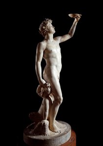 Baküs (Bacchus). Jacopo Sansovino (Jacopo Tatti) (1486-1570) tarafından yapılan heykel. Mermer. 1510 Yükseklik: 146 cm. Palazzo Bargello Floransa