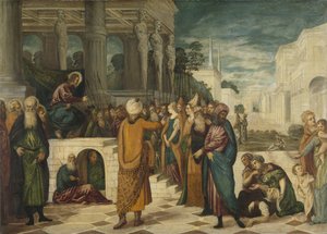 Zina Kadınla İsa by Jacopo Tintoretto