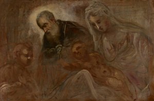 Genç Vaftizci Yahya ile Kutsal Aile by Jacopo Tintoretto