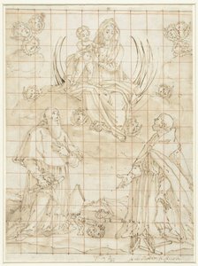 Madonna iki aziz tarafından saygıyla karşılandı by Jacopo da Empoli (circle of)