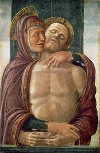 Ölü İsa ile Bakire, c.1480 (panelde öfke)