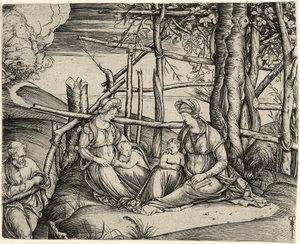 Kutsal Aile ile St. Elisabeth ve Johannesknaben by Jacopo de Barbari