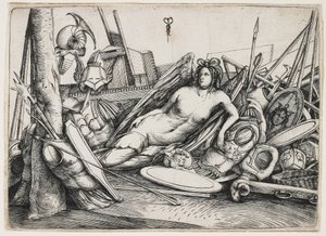Kupalar Arasında Yatan Zafer by Jacopo de Barbari