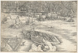 Venedik görünümü [alt orta blok], 1500. by Jacopo de Barbari