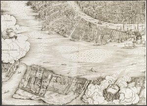 Venedik görünümü [sol alt blok], 1500. by Jacopo de Barbari