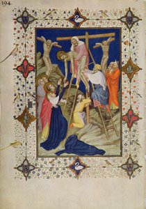 MS 11060-11061 Haç Saatleri: Vespers, Haçtan İniş by Jacquemart de Hesdin