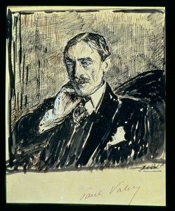 Fransız Yazar Paul Ambroise Valery'nin (1871-1945) portresi (kağıt üzerine mürekkep) by Jacques Emile Blanche