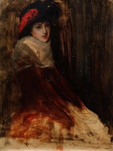 Genç bir kızın çalışması by Jacques Emile Blanche