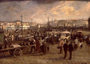 Balık Satışı (tuval üzerine yağlı boya) by Jacques Emile Blanche