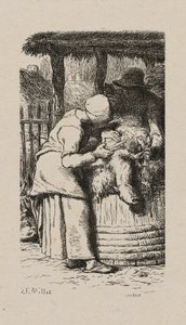 Koyun Kırkma Kadın by Jacques Adrien Lavieille