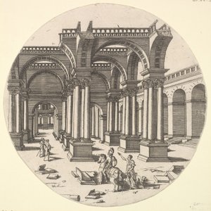 Perspektif Görünüm, İsis Tapınağı, 1551. by Jacques Androuet Du Cerceau