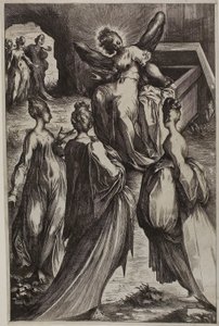 Mezarda Melekle Birlikte Üç Meryem by Jacques Bellange