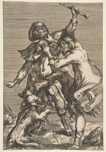 İki Dövüşen Dilenci, 1612-16. by Jacques Bellange