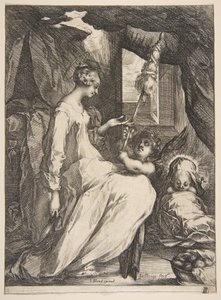 Bir Melekle Bakire ve Çocuk, 1612-16. by Jacques Bellange
