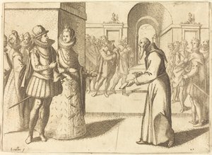 Bavyera Kralının Teşekkürünü Getiren Bir Capucio, 1612. by Jacques Callot