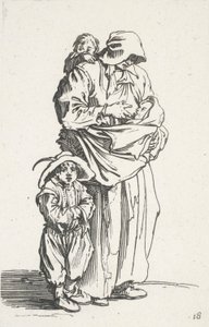 Dilenciler'den bir anne ve üç çocuğu (La mere et ses trois enfants) by Jacques Callot