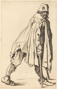 Koltuk değneği ve şapkalı dilenci by Jacques Callot