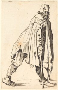 Koltuk değneği ve şapkalı dilenci by Jacques Callot